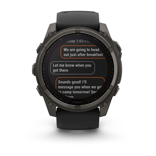 GARMIN FENIX 8 51MM SOLAR SAPPHIRE CARBON GRAY DLC TITANIUM С BLACK/PEBBLE GRAY СИЛИКОНОВА КАИШКА  8