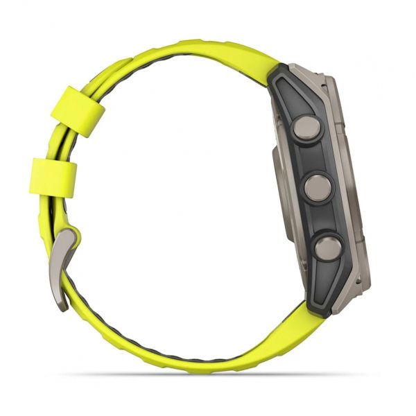 GARMIN FENIX 8 51MM SOLAR SAPPHIRE TITANIUM С AMP YELLOW/GRAPHITE СИЛИКОНОВА КАИШКА 11