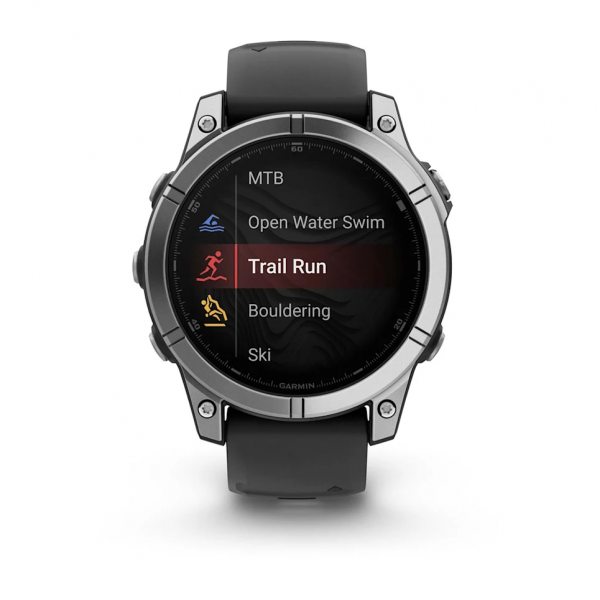 GARMIN FENIX E 47 ММ AMOLED STAINLESS STEEL С BLACK СИЛИКОНОВА КАИШКА  4