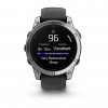 Garmin Fenix E 47 мм AMOLED Stainless Steel с Black силиконова каишка  7