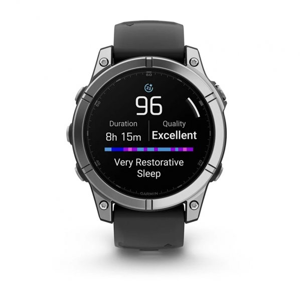 GARMIN FENIX E 47 ММ AMOLED STAINLESS STEEL С BLACK СИЛИКОНОВА КАИШКА  7