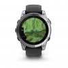 Garmin Fenix E 47 мм AMOLED Stainless Steel с Black силиконова каишка  3