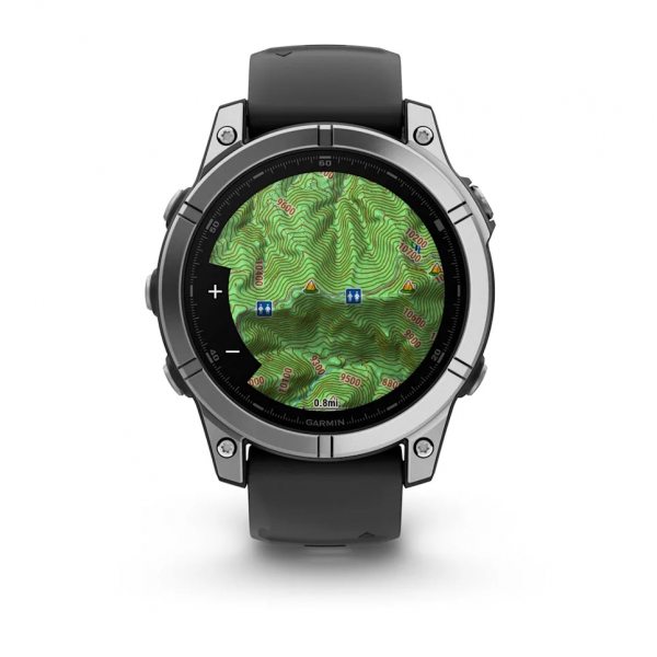GARMIN FENIX E 47 ММ AMOLED STAINLESS STEEL С BLACK СИЛИКОНОВА КАИШКА  3