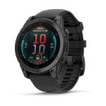 Garmin Fenix E 47 мм AMOLED Slate Gray Steel с Black силиконова каишка 