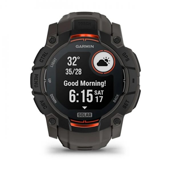 GARMIN INSTINCT 3 SOLAR 50ММ BLACK С CHARCOAL КАИШКА 10