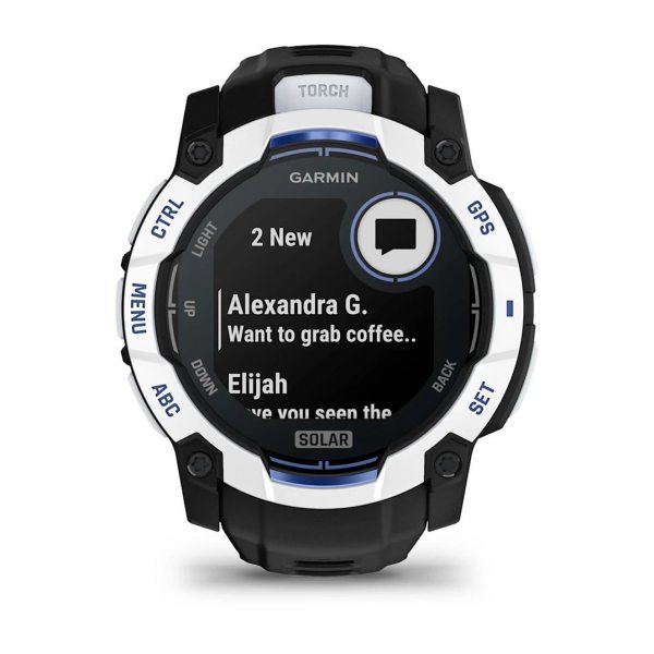 GARMIN INSTINCT 3 SOLAR 50ММ WHITESTONE С BLACK/BOLT BLUE КАИШКА 10