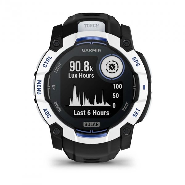 GARMIN INSTINCT 3 SOLAR 50ММ WHITESTONE С BLACK/BOLT BLUE КАИШКА 12