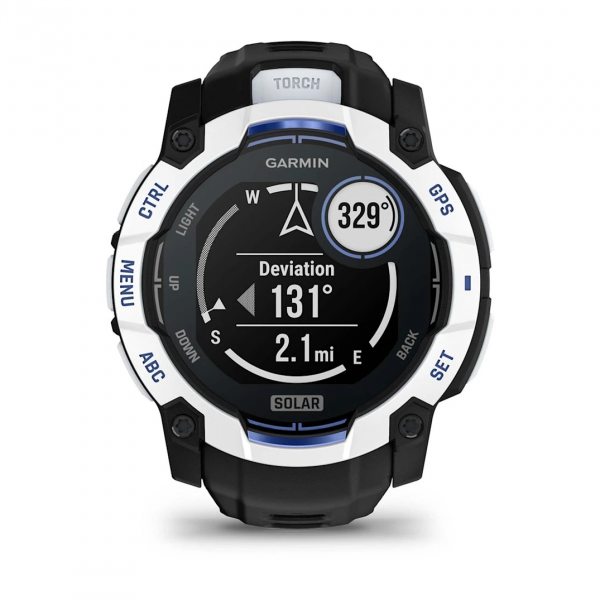 GARMIN INSTINCT 3 SOLAR 50ММ WHITESTONE С BLACK/BOLT BLUE КАИШКА 3