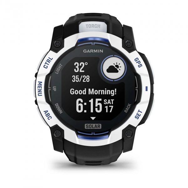 GARMIN INSTINCT 3 SOLAR 50ММ WHITESTONE С BLACK/BOLT BLUE КАИШКА 15