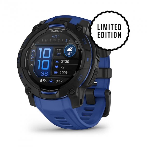 GARMIN INSTINCT 3 AMOLED 45ММ BLACK С BOLT BLUE/BLACK КАИШКА
