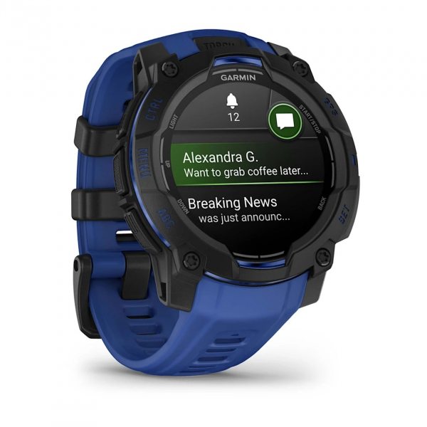 GARMIN INSTINCT 3 AMOLED 45ММ BLACK С BOLT BLUE/BLACK КАИШКА 8