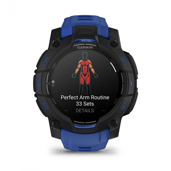 GARMIN INSTINCT 3 AMOLED 45ММ BLACK С BOLT BLUE/BLACK КАИШКА 1