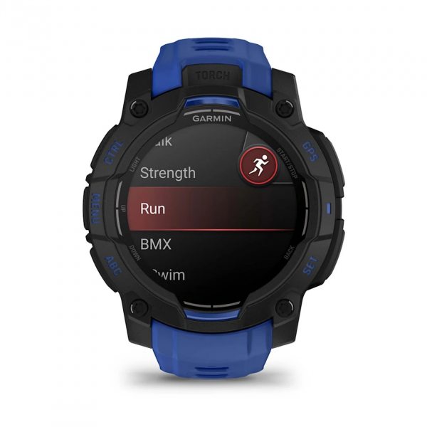 GARMIN INSTINCT 3 AMOLED 45ММ BLACK С BOLT BLUE/BLACK КАИШКА 15