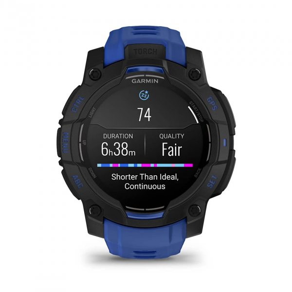 GARMIN INSTINCT 3 AMOLED 45ММ BLACK С BOLT BLUE/BLACK КАИШКА 12