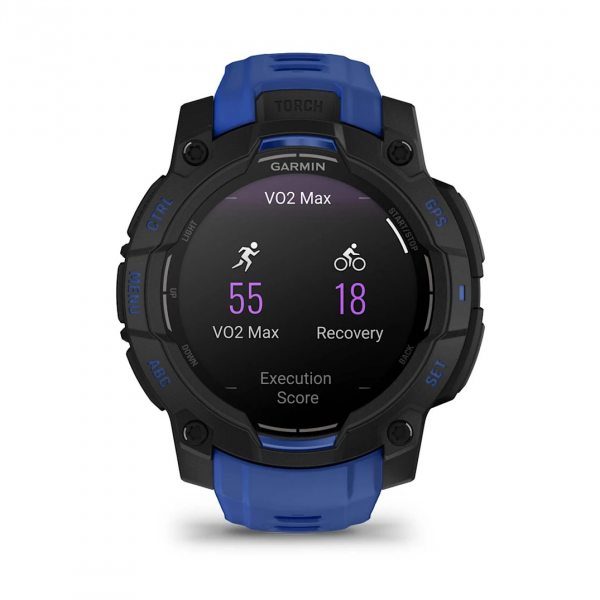 GARMIN INSTINCT 3 AMOLED 45ММ BLACK С BOLT BLUE/BLACK КАИШКА 10