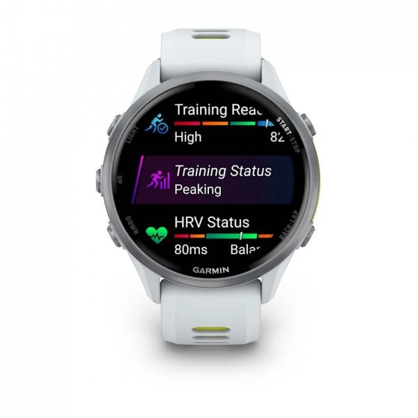 GARMIN FORERUNNER 970 TITANIUM С WHITESTONE КОРПУС И WHITESTONE/TRANSLUCENT AMP YELLOW КАИШКА 4