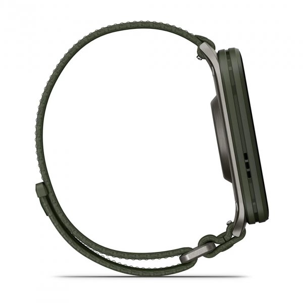 GARMIN VENU X1 MOSS С TITANIUM ЗАДЕН КАПАК И MOSS COMFORTFIT НАЙЛОНОВА КАИШКА 2