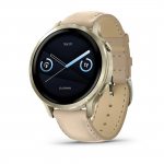 Garmin Venu 4 41мм Lunar Gold с Light Sand кожена каишка