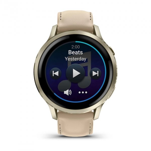 GARMIN VENU 4 41ММ LUNAR GOLD С LIGHT SAND КОЖЕНА КАИШКА 1