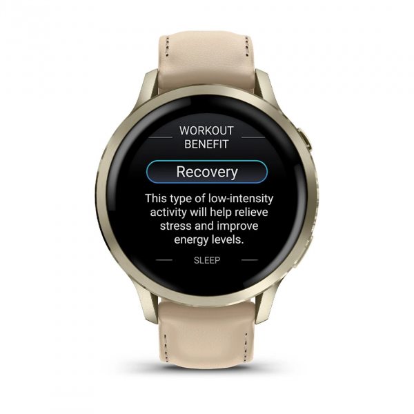 GARMIN VENU 4 41ММ LUNAR GOLD С LIGHT SAND КОЖЕНА КАИШКА 5