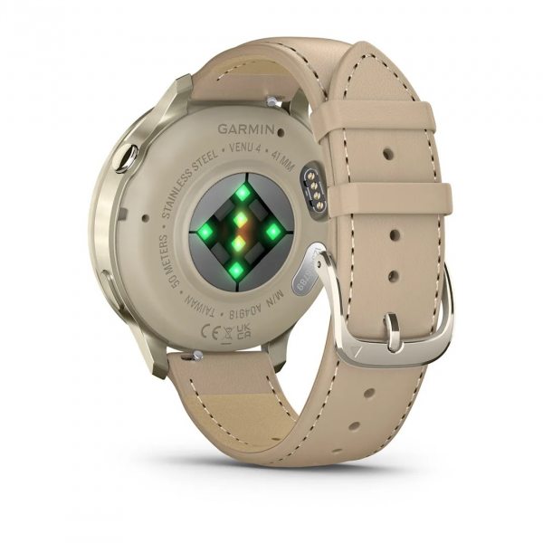 GARMIN VENU 4 41ММ LUNAR GOLD С LIGHT SAND КОЖЕНА КАИШКА 6