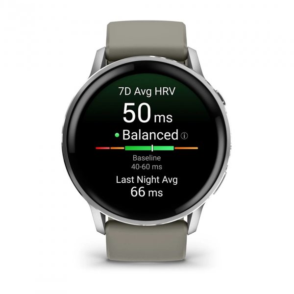 GARMIN VENU 4 45ММ SILVER С SILVER GRAY СИЛИКОНОВА КАИШКА 7