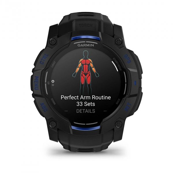 GARMIN INSTINCT 3 AMOLED 50ММ BLACK С BLACK/BOLT BLUE КАИШКА 1
