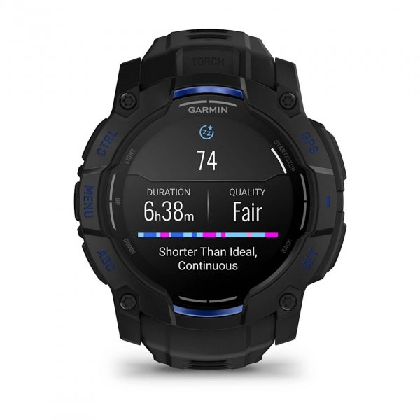 GARMIN INSTINCT 3 AMOLED 50ММ BLACK С BLACK/BOLT BLUE КАИШКА 10