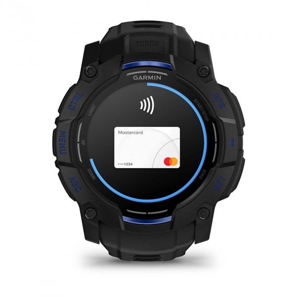GARMIN INSTINCT 3 AMOLED 50ММ BLACK С BLACK/BOLT BLUE КАИШКА 12