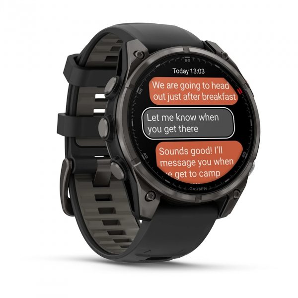 GARMIN FENIX 8 PRO 47MM AMOLED SAPPHIRE CARBON GRAY DLC TITANIUM С BLACK/PEBBLE GRAY СИЛИКОНОВА КАИШКА  8