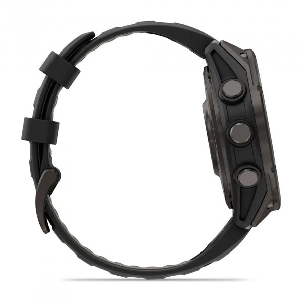 GARMIN FENIX 8 PRO 47MM AMOLED SAPPHIRE CARBON GRAY DLC TITANIUM С BLACK/PEBBLE GRAY СИЛИКОНОВА КАИШКА  10