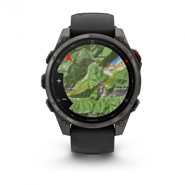 GARMIN FENIX 8 PRO 47MM AMOLED SAPPHIRE CARBON GRAY DLC TITANIUM С BLACK/PEBBLE GRAY СИЛИКОНОВА КАИШКА  9
