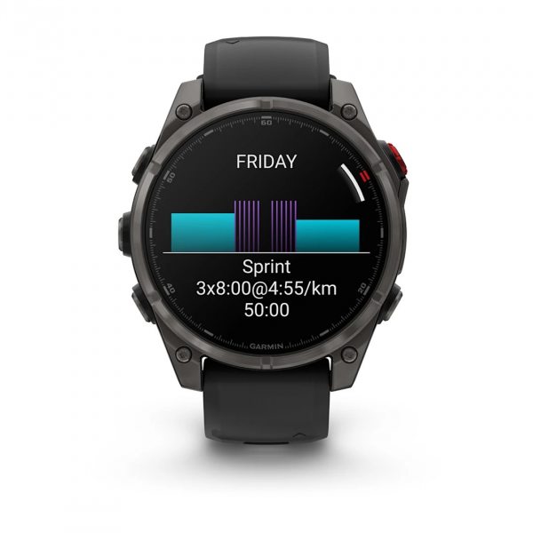 GARMIN FENIX 8 PRO 47MM AMOLED SAPPHIRE CARBON GRAY DLC TITANIUM С BLACK/PEBBLE GRAY СИЛИКОНОВА КАИШКА  7
