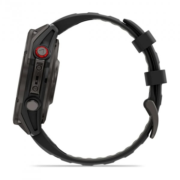 GARMIN FENIX 8 PRO 47MM AMOLED SAPPHIRE CARBON GRAY DLC TITANIUM С BLACK/PEBBLE GRAY СИЛИКОНОВА КАИШКА  5