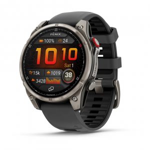Garmin Fenix 8 Pro 47mm AMOLED Sapphire Titanium с Graphite/Black силиконова каишка 