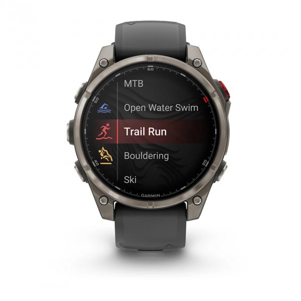 GARMIN FENIX 8 PRO 47MM AMOLED SAPPHIRE TITANIUM С GRAPHITE/BLACK СИЛИКОНОВА КАИШКА  2