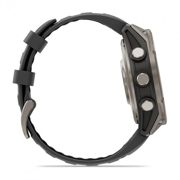 GARMIN FENIX 8 PRO 47MM AMOLED SAPPHIRE TITANIUM С GRAPHITE/BLACK СИЛИКОНОВА КАИШКА  3