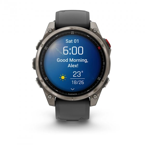 GARMIN FENIX 8 PRO 47MM AMOLED SAPPHIRE TITANIUM С GRAPHITE/BLACK СИЛИКОНОВА КАИШКА  11