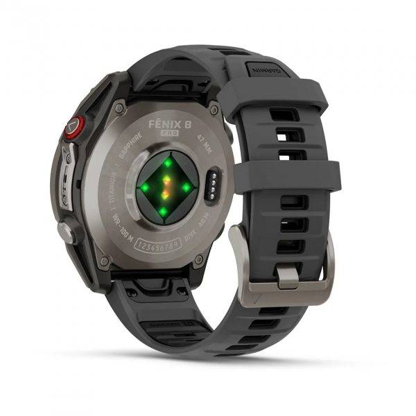 GARMIN FENIX 8 PRO 47MM AMOLED SAPPHIRE TITANIUM С GRAPHITE/BLACK СИЛИКОНОВА КАИШКА  12