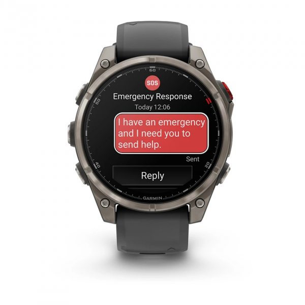 GARMIN FENIX 8 PRO 47MM AMOLED SAPPHIRE TITANIUM С GRAPHITE/BLACK СИЛИКОНОВА КАИШКА  8