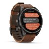 Garmin Fenix 8 Pro 47mm AMOLED Sapphire Carbon Grey DLC Titanium с Chestnut кожена каишка 1