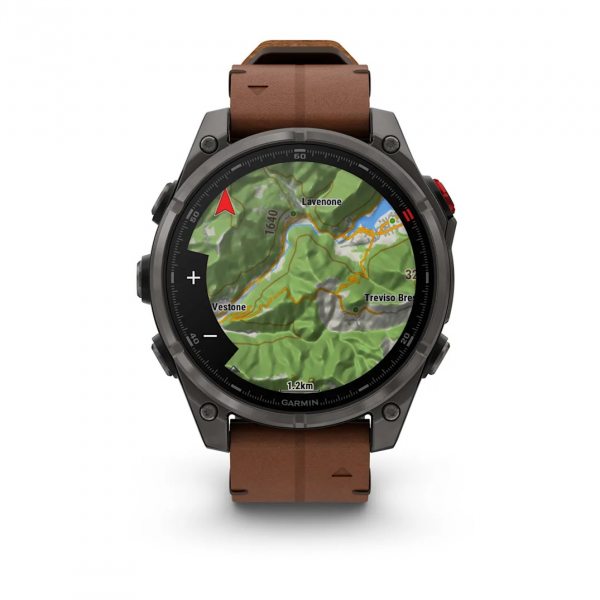GARMIN FENIX 8 PRO 47MM AMOLED SAPPHIRE CARBON GREY DLC TITANIUM С CHESTNUT КОЖЕНА КАИШКА 4
