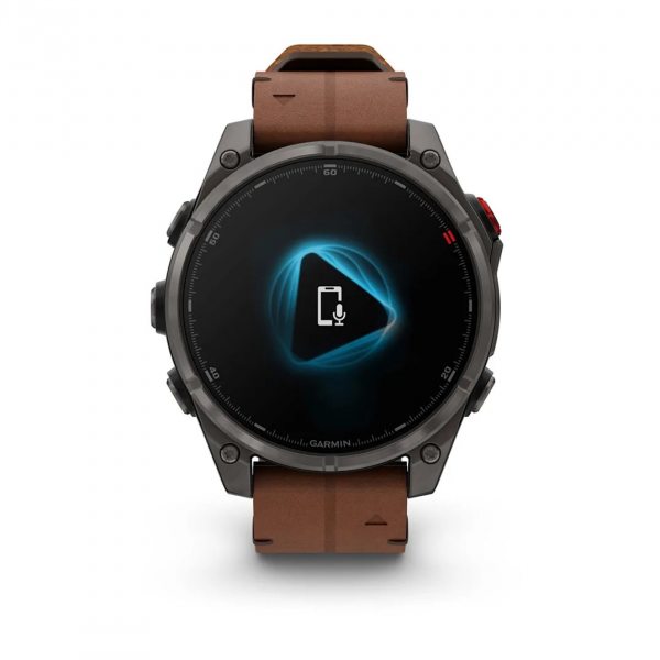 GARMIN FENIX 8 PRO 47MM AMOLED SAPPHIRE CARBON GREY DLC TITANIUM С CHESTNUT КОЖЕНА КАИШКА 3