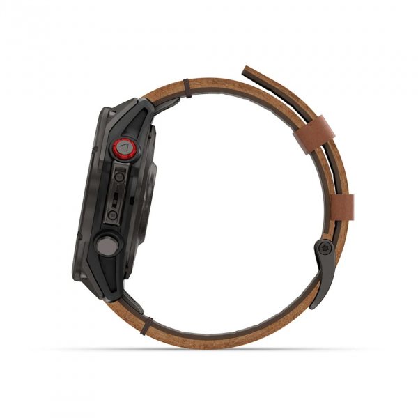 GARMIN FENIX 8 PRO 47MM AMOLED SAPPHIRE CARBON GREY DLC TITANIUM С CHESTNUT КОЖЕНА КАИШКА 6