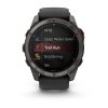Garmin Fenix 8 Pro 51mm AMOLED Sapphire Carbon Gray DLC Titanium с Black/Pebble Gray силиконова каишка 3