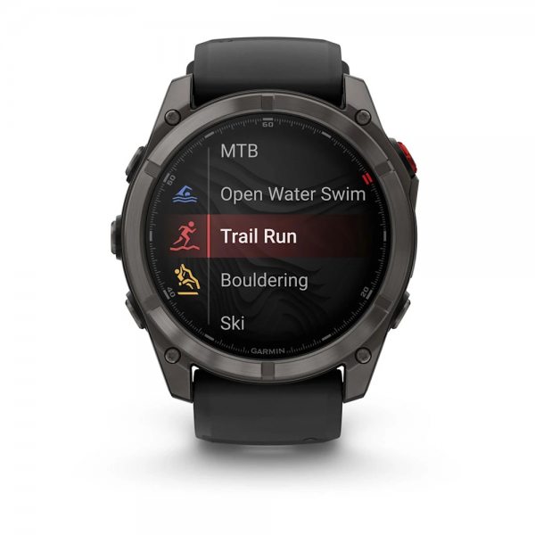 GARMIN FENIX 8 PRO 51MM AMOLED SAPPHIRE CARBON GRAY DLC TITANIUM С BLACK/PEBBLE GRAY СИЛИКОНОВА КАИШКА 3