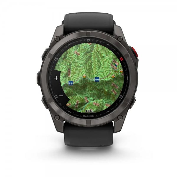GARMIN FENIX 8 PRO 51MM AMOLED SAPPHIRE CARBON GRAY DLC TITANIUM С BLACK/PEBBLE GRAY СИЛИКОНОВА КАИШКА 4