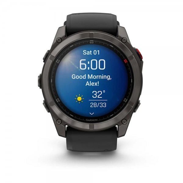 GARMIN FENIX 8 PRO 51MM AMOLED SAPPHIRE CARBON GRAY DLC TITANIUM С BLACK/PEBBLE GRAY СИЛИКОНОВА КАИШКА 7
