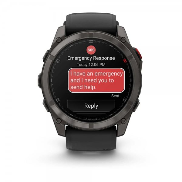 GARMIN FENIX 8 PRO 51MM AMOLED SAPPHIRE CARBON GRAY DLC TITANIUM С BLACK/PEBBLE GRAY СИЛИКОНОВА КАИШКА 1