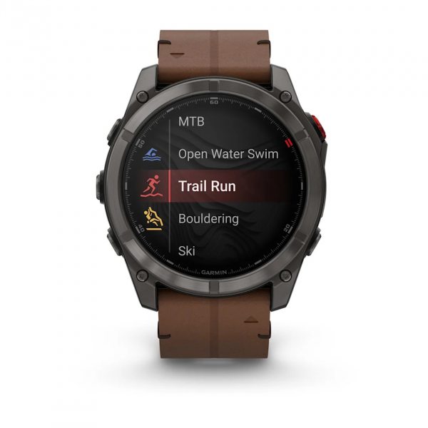 GARMIN FENIX 8 PRO 51MM AMOLED SAPPHIRE CARBON GREY DLC TITANIUM С CHESTNUT КОЖЕНА КАИШКА 4